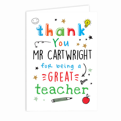 Personalised Thank You Teacher Card - The Gift Cabin UK