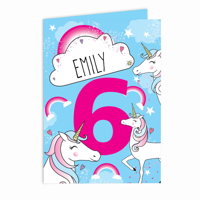 Personalised Unicorn Birthday Card - The Gift Cabin UK