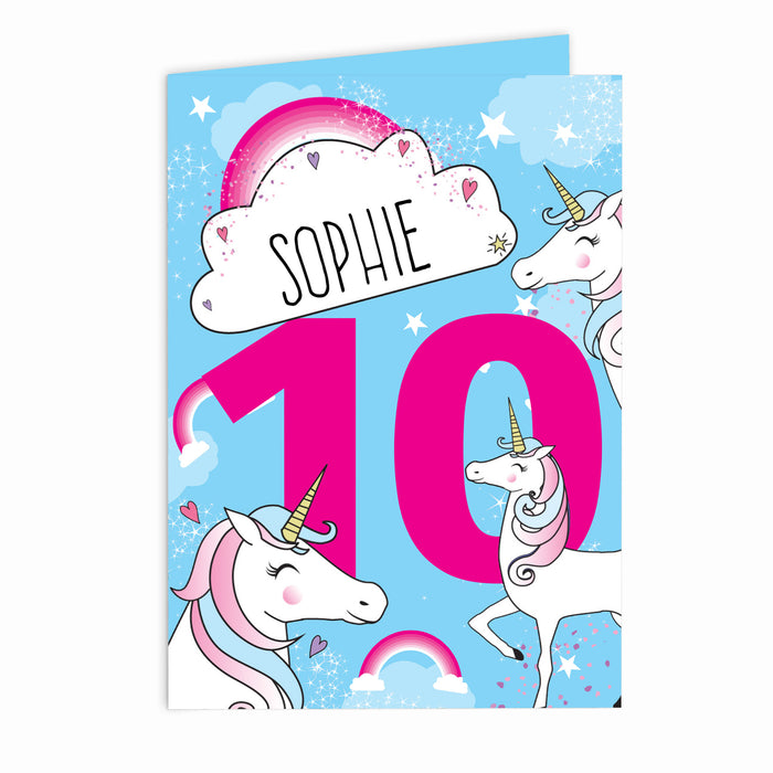 Personalised Unicorn Birthday Card - The Gift Cabin UK