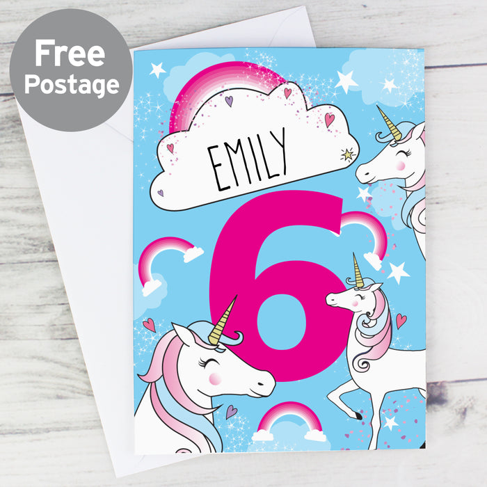 Personalised Unicorn Birthday Card - The Gift Cabin UK