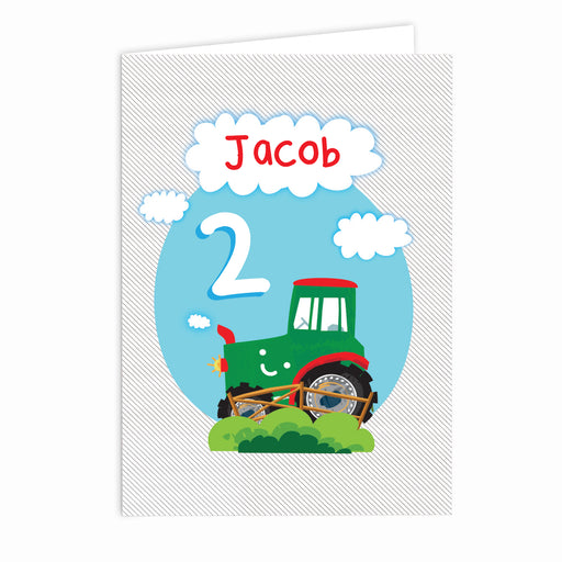 Personalised Tractor Birthday Card - The Gift Cabin UK