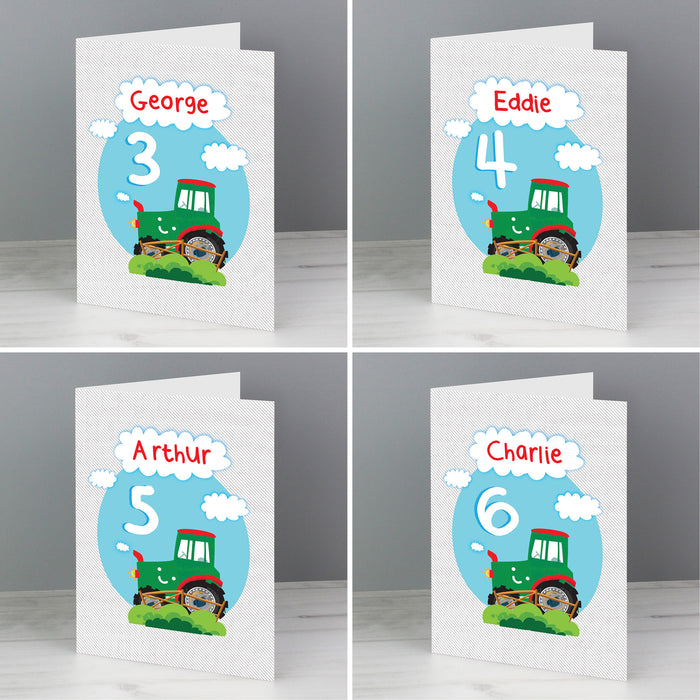 Personalised Tractor Birthday Card - The Gift Cabin UK