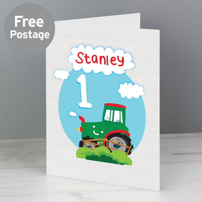 Personalised Tractor Birthday Card - The Gift Cabin UK