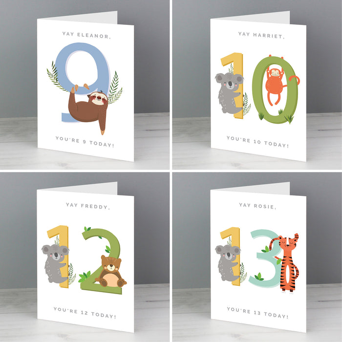 Personalised Animal Birthday Card - The Gift Cabin UK