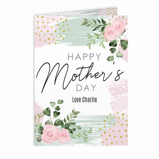 Personalised Happy Mothers Day Abstract Rose Card - The Gift Cabin UK