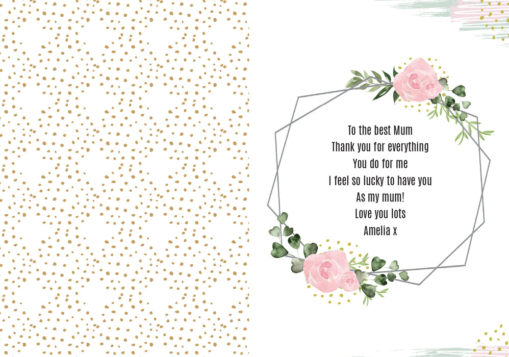 Personalised Happy Mothers Day Abstract Rose Card - The Gift Cabin UK