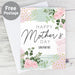 Personalised Happy Mothers Day Abstract Rose Card - The Gift Cabin UK