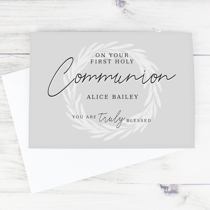 Personalised Truly Blessed First Holy Communion Card - The Gift Cabin UK