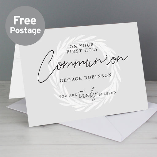 Personalised Truly Blessed First Holy Communion Card - The Gift Cabin UK