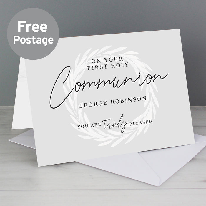 Personalised Truly Blessed First Holy Communion Card - The Gift Cabin UK