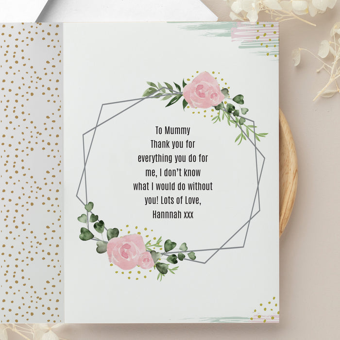 Personalised Floral Abstract Photo Upload Card - The Gift Cabin UK