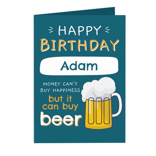 Personalised Happy Birthday Beer Card - The Gift Cabin UK