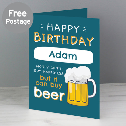 Personalised Happy Birthday Beer Card - The Gift Cabin UK