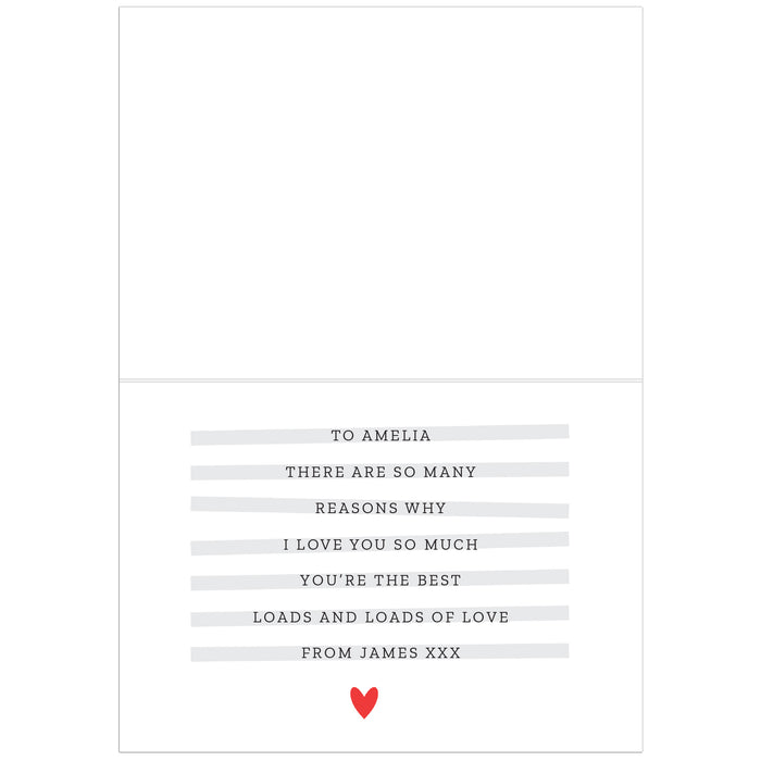 Personalised 5 Reasons Why Card - The Gift Cabin UK