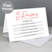 Personalised 5 Reasons Why Card - The Gift Cabin UK