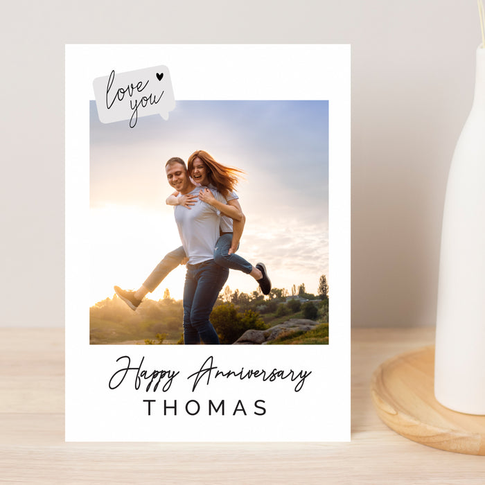 Personalised Love You Photo Upload Greeting Card