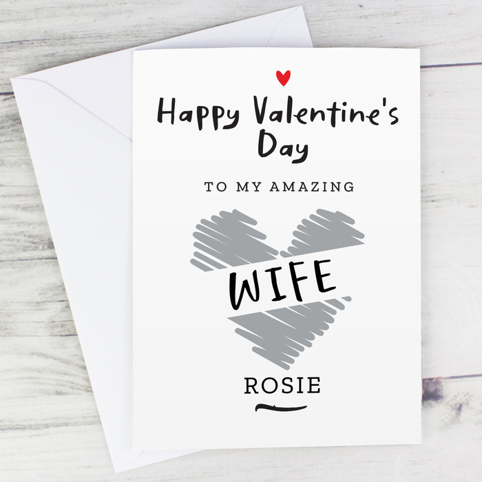 Personalised Happy Valentine's Day Card - The Gift Cabin UK