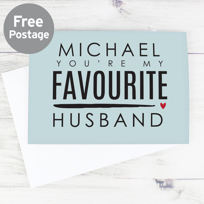 Personalised You're My Favourite Husband Card - The Gift Cabin UK