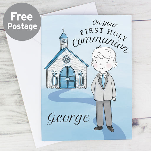 Personalised Boys First Holy Communion Card - The Gift Cabin UK