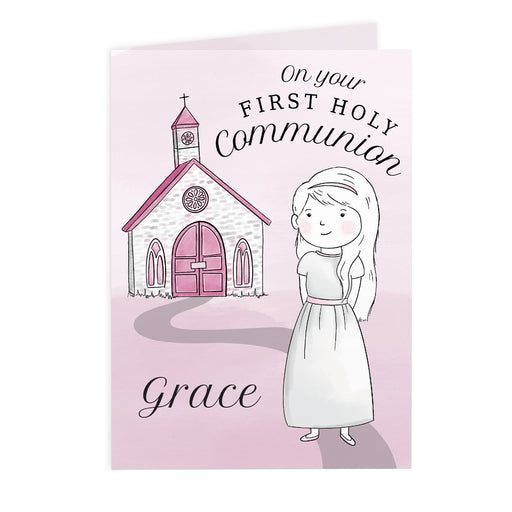 Personalised Girls First Holy Communion Card - The Gift Cabin UK