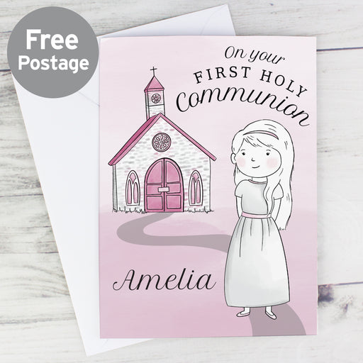 Personalised Girls First Holy Communion Card - The Gift Cabin UK