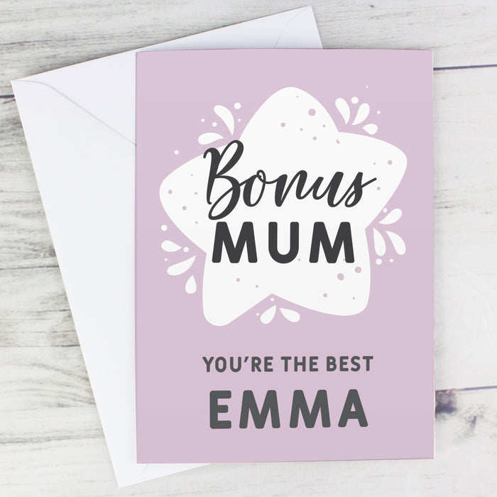 Personalised To My Bonus Mum Card - The Gift Cabin UK