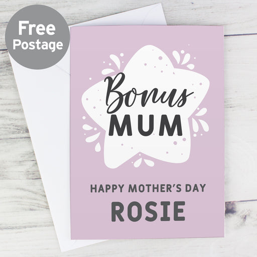 Personalised To My Bonus Mum Card - The Gift Cabin UK