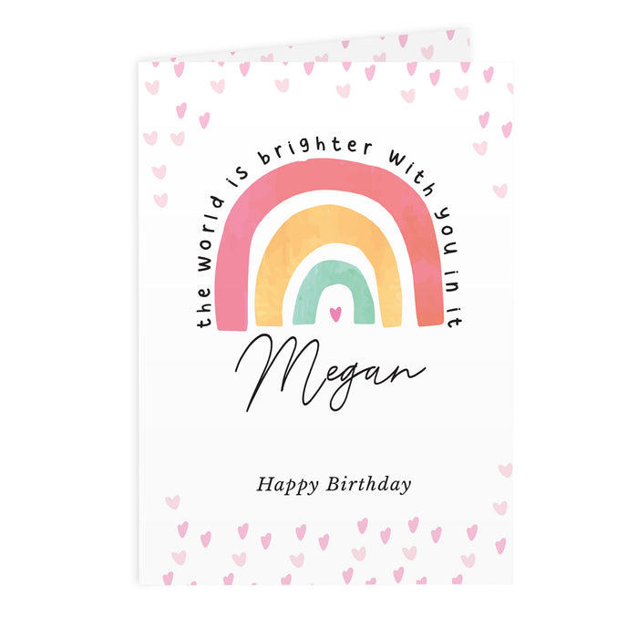 Personalised You Make The World Brighter Rainbow Card - The Gift Cabin UK