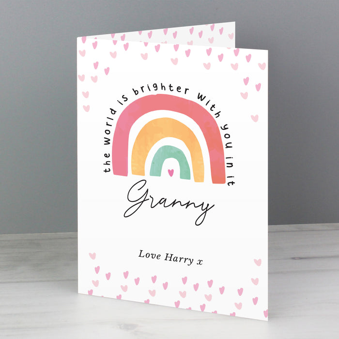 Personalised You Make The World Brighter Rainbow Card - The Gift Cabin UK