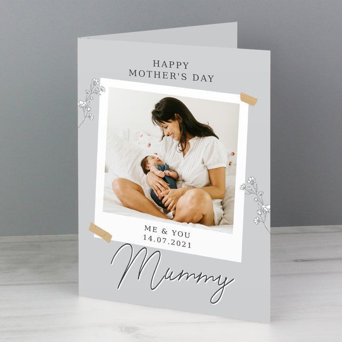 Personalised Grey Snapshot Photo Upload Greeting Card - The Gift Cabin UK