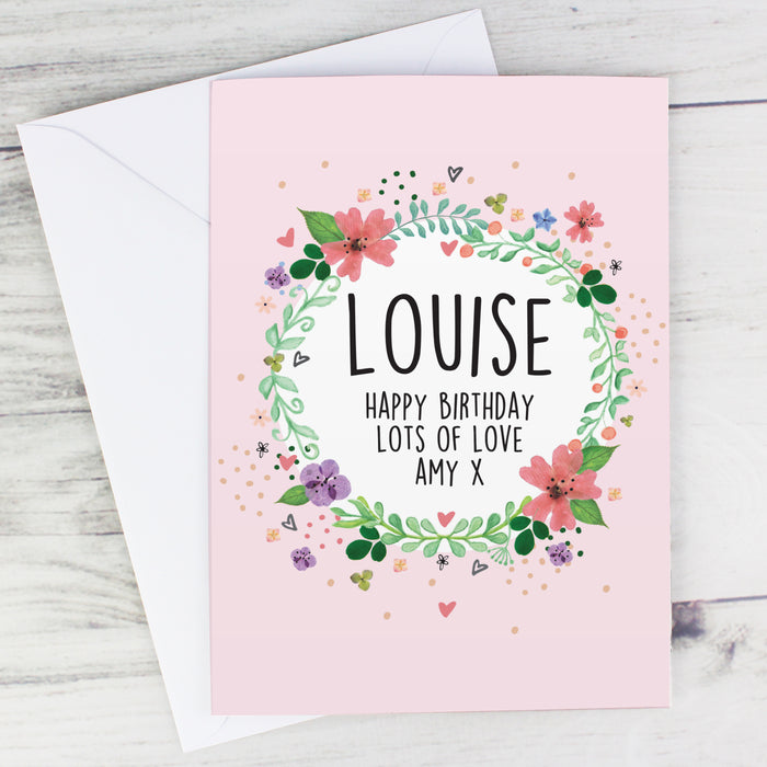 Personalised Floral Card - The Gift Cabin UK