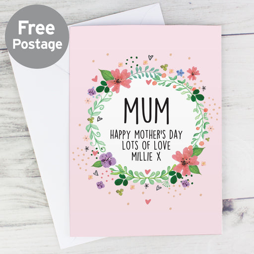 Personalised Floral Card - The Gift Cabin UK