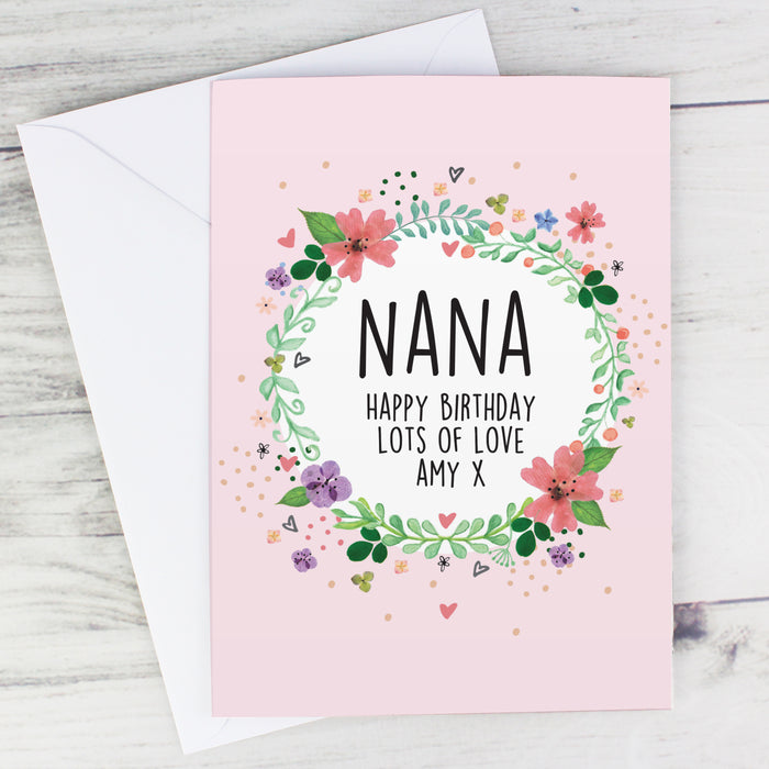 Personalised Floral Card - The Gift Cabin UK