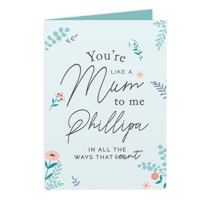 Personalised You're Like A Mum To Me Card - The Gift Cabin UK