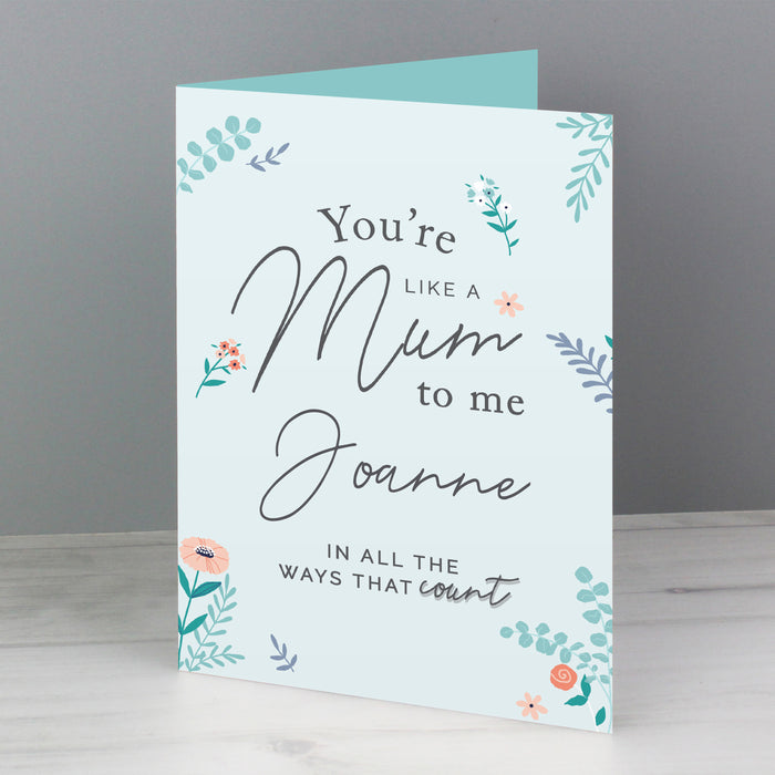 Personalised You're Like A Mum To Me Card - The Gift Cabin UK