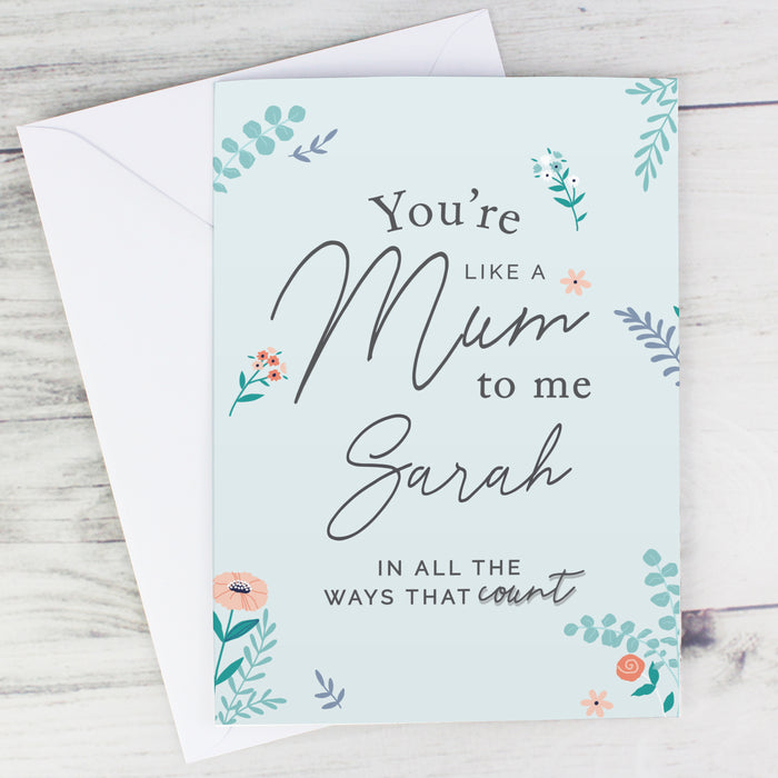 Personalised You're Like A Mum To Me Card - The Gift Cabin UK