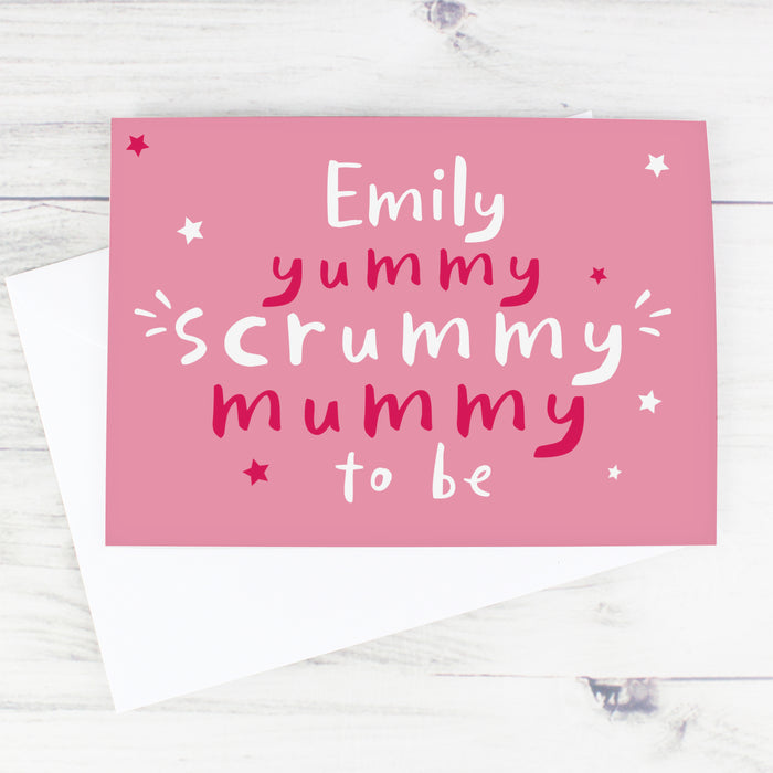 Personalised Yummy Scrummy Mummy To Be Card - The Gift Cabin UK