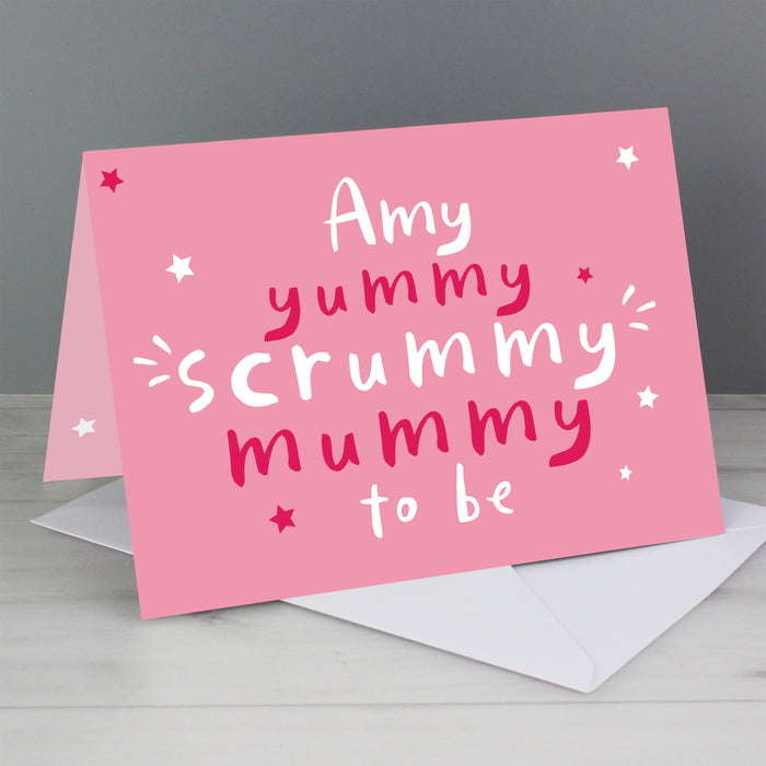 Personalised Yummy Scrummy Mummy To Be Card - The Gift Cabin UK