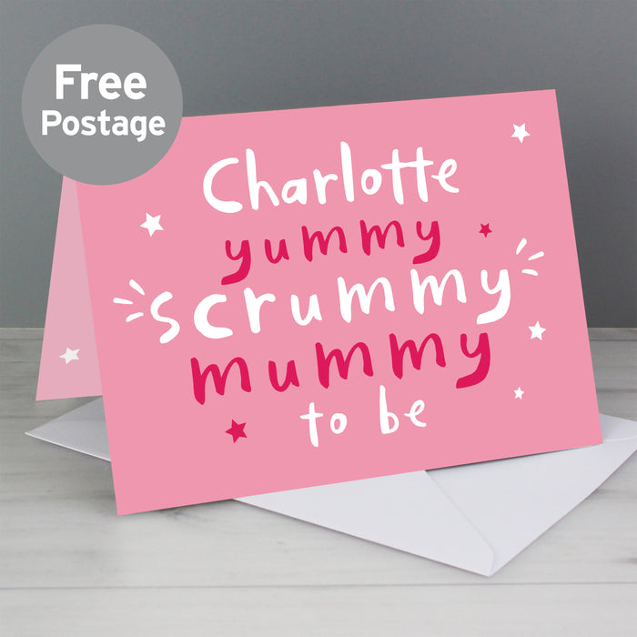 Personalised Yummy Scrummy Mummy To Be Card - The Gift Cabin UK