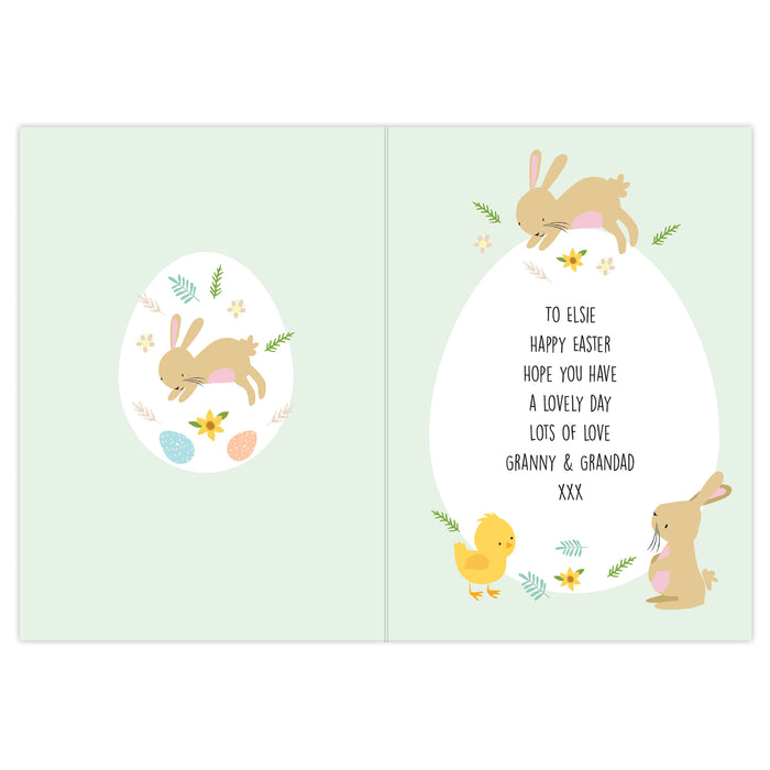 Personalised Easter Bunny & Chick Card - The Gift Cabin UK