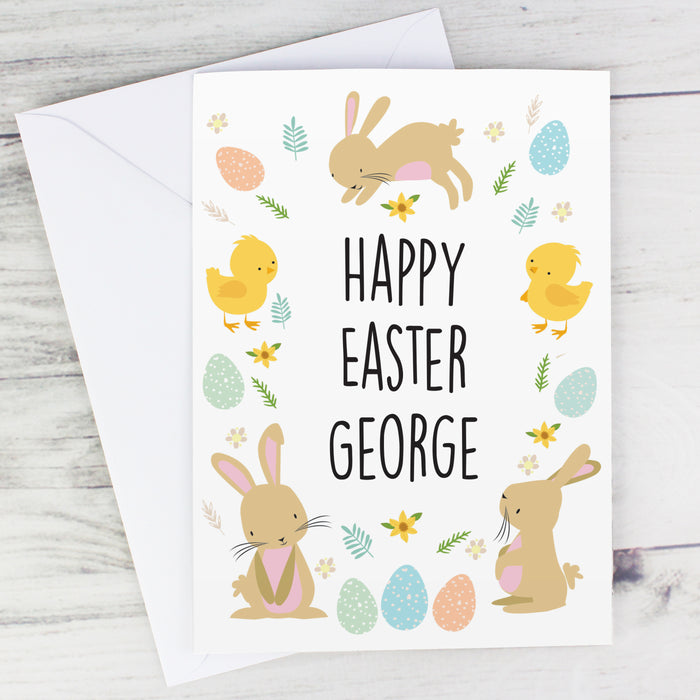 Personalised Easter Bunny & Chick Card - The Gift Cabin UK