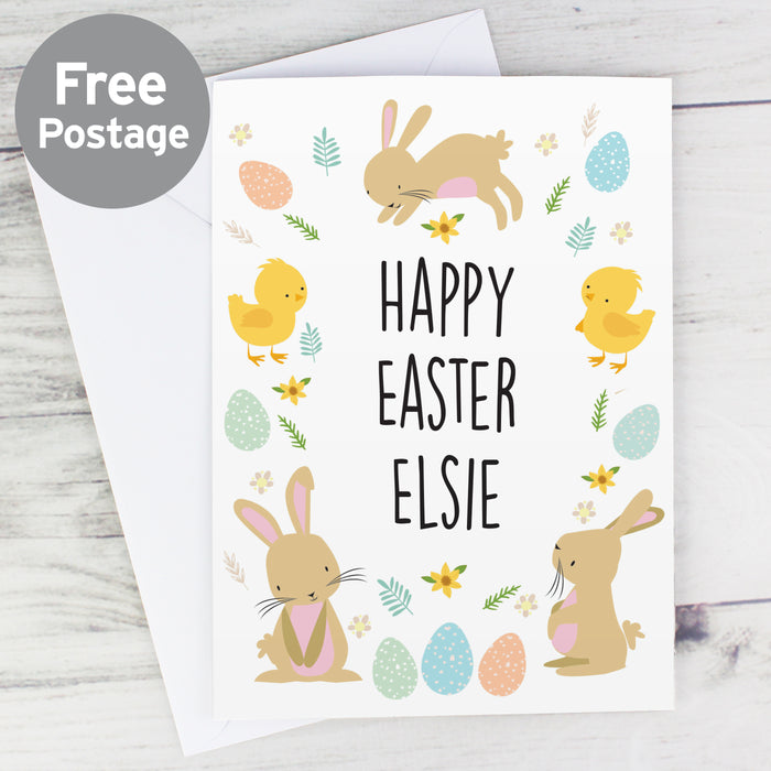 Personalised Easter Bunny & Chick Card - The Gift Cabin UK