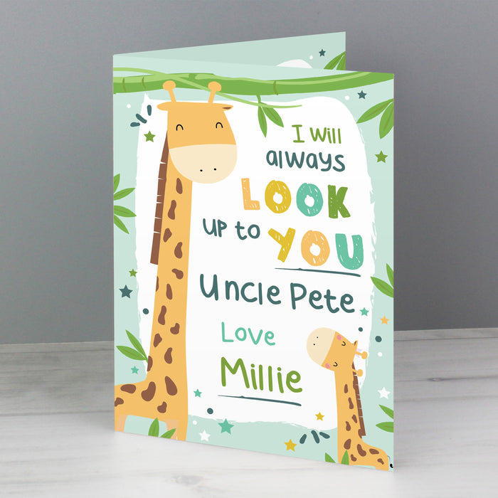 Personalised Look Up To You Giraffe Card - The Gift Cabin UK