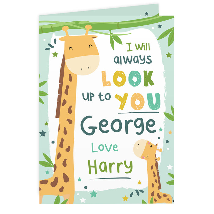 Personalised Look Up To You Giraffe Card - The Gift Cabin UK