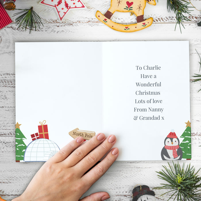 Personalised Christmas Penguin Card - The Gift Cabin UK