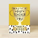 Personalised World's Best Teacher Trophy Greeting Card - The Gift Cabin UK