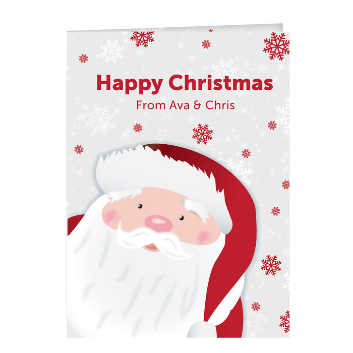 Personalised Pack of 10 Christmas Cards - Santa