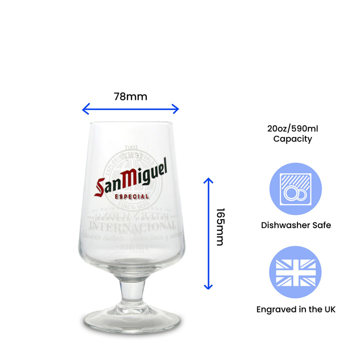 Engraved San Miguel Pint Glass - The Gift Cabin UK