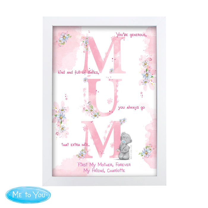 Personalised Me To You Mum White A4 Framed Print - The Gift Cabin UK