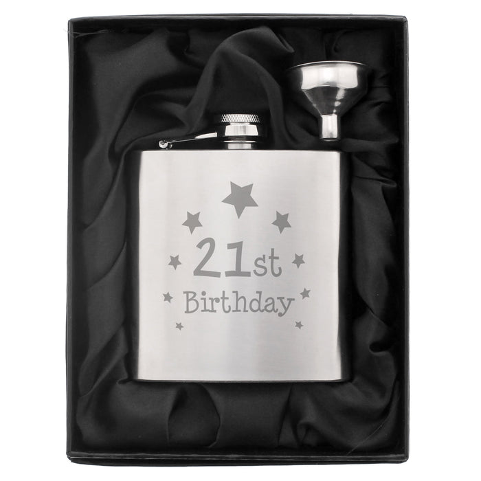 21st Birthday Hip Flask